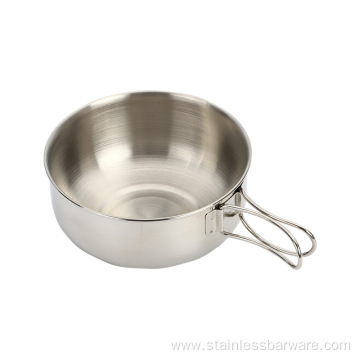 400ml Stainless Steel Camping Bowl with Handle